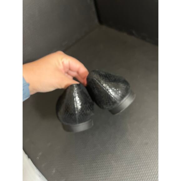 Vionic Gem Caballo Black Snake Leather Pointed Toe Ballet Flats Womens 6.5 - Picture 7 of 8